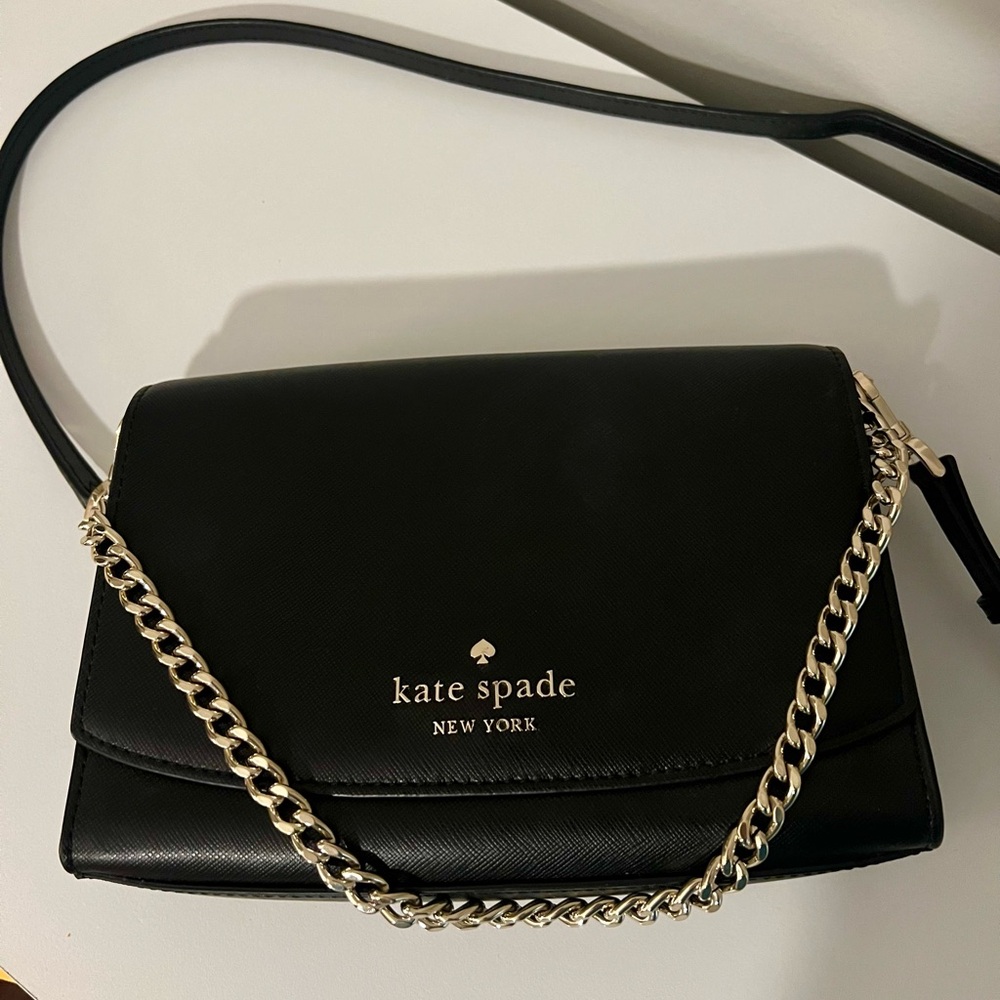 Kate Spade Carson Convertible Crossbody Black Leather Bag